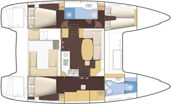 Beneteau Lagoon 400 catamaran floor plan