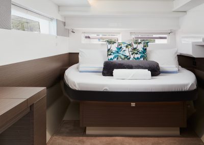 Owners cabin bed Starboard aft cabin Leopard 46 Power Catamaran Whitsundays